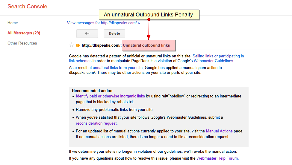 unnatural outbound links