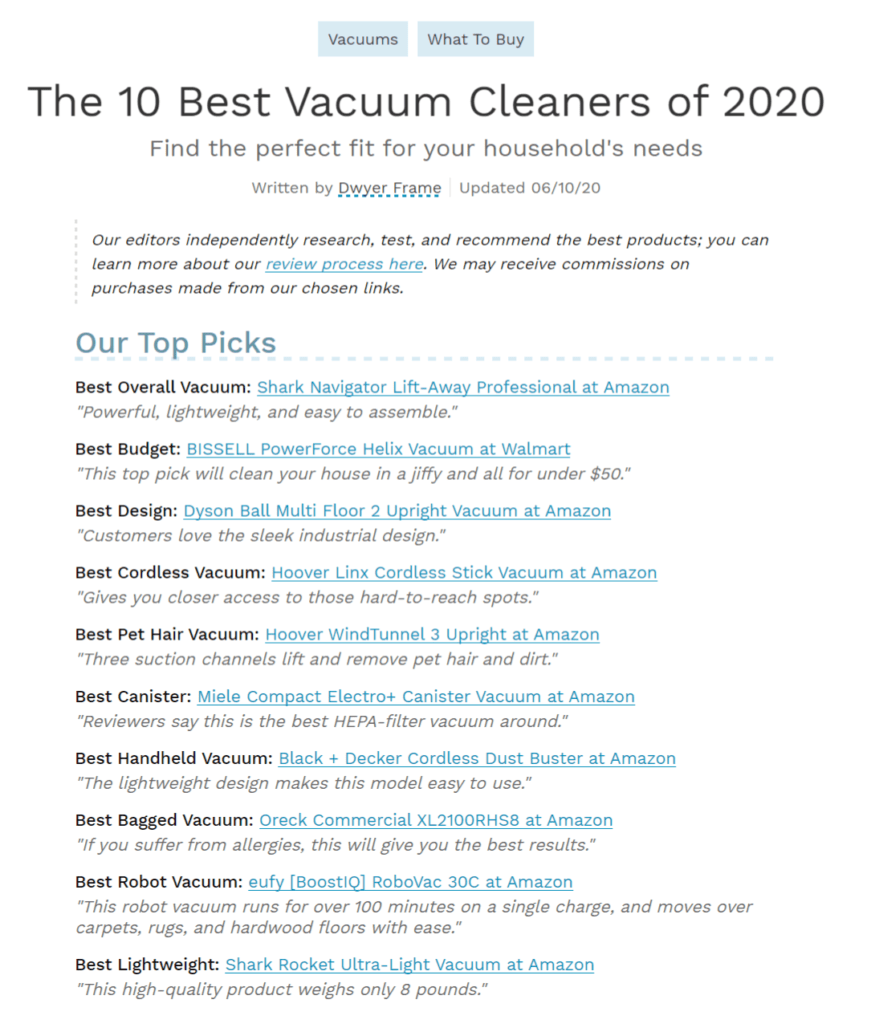 vacuum cleaner review website