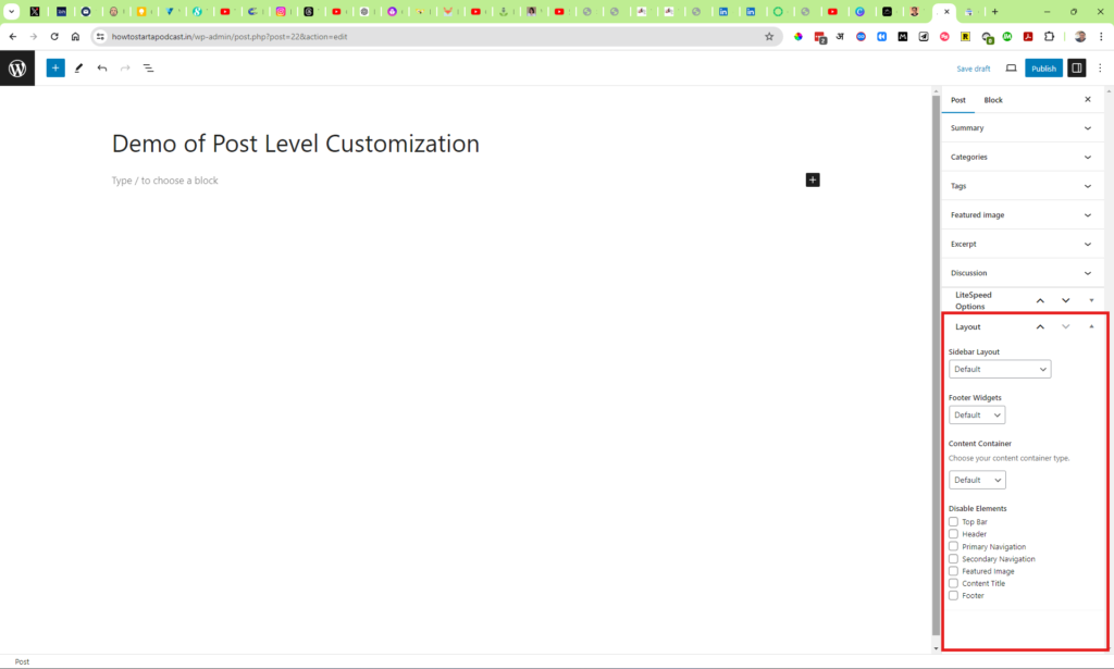 page level customization